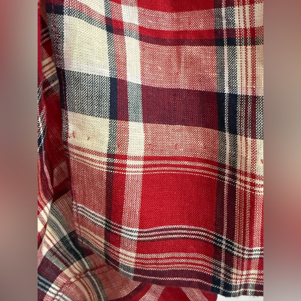 Lauren Ralph Lauren multicolor plaid linen wrap skirt (hemmed) (fair) (read) - Picture 9 of 15
